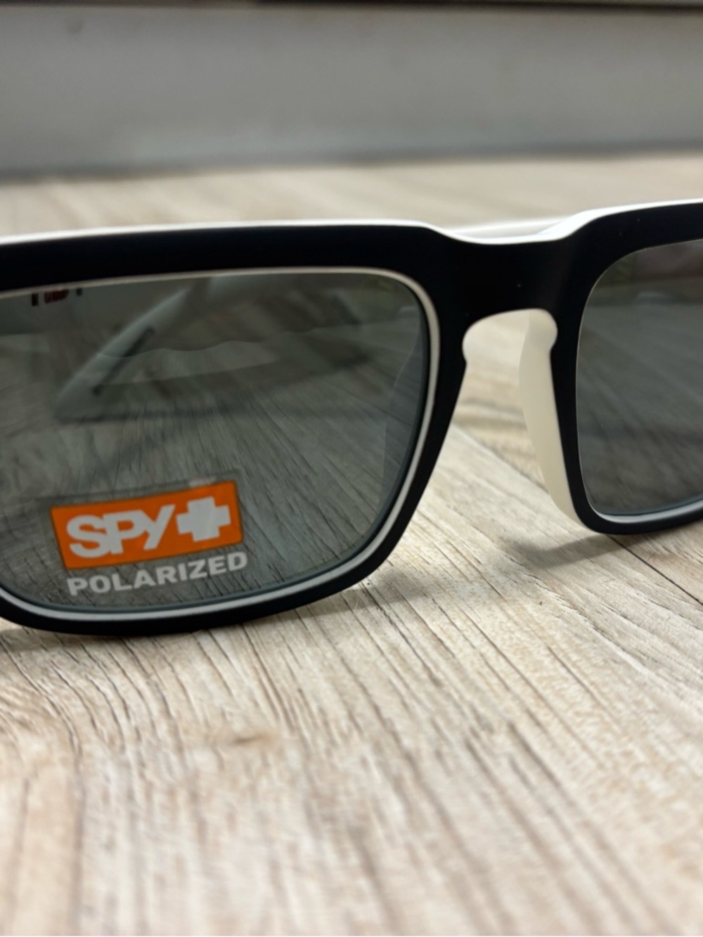 SPY Two-Tone Black and White Polarized Sunglasses— new, never worn